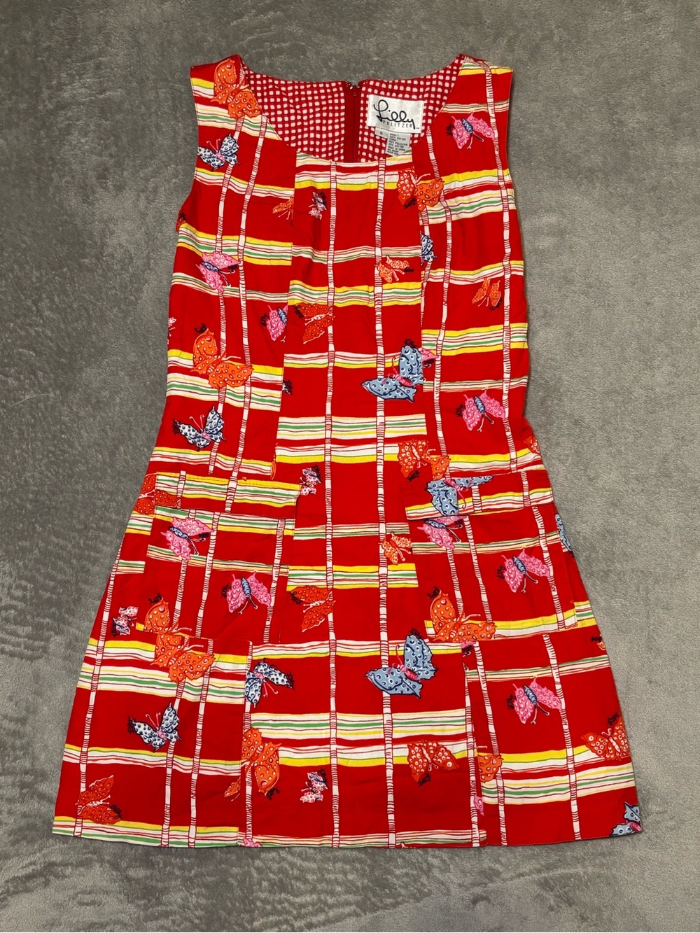 Lilly Pulitzer Red Butterfly Vintage Shift Dress Size 6